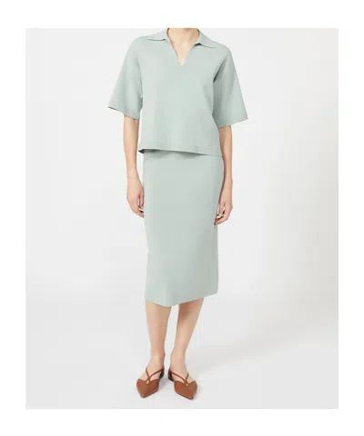 Max Mara Collared Pullover In Blue