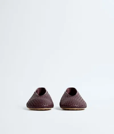 Bottega Veneta Women Rosa Flat Leather Ballerinas With Intrecciato Motif In Brown