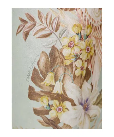 Zimmermann Coco Silk Relaxed Pants In Blue