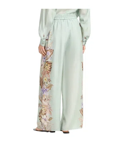 Zimmermann Coco Silk Relaxed Pants In Blue