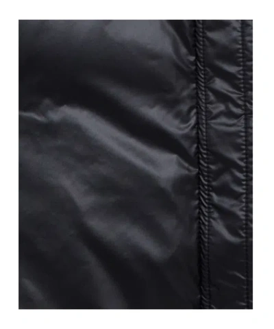 Moncler Black Polyamide Coat In Black