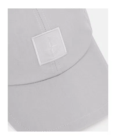 Stone Island Baseball Cap With Compass Patch In Gray