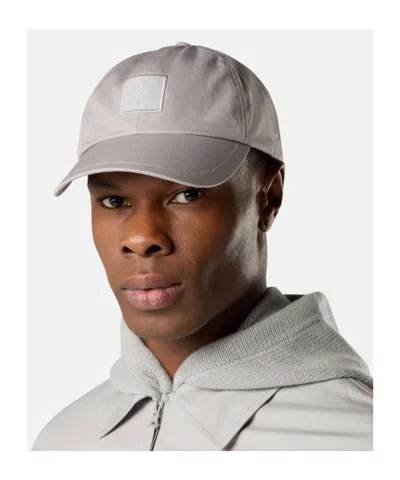Stone Island Baseball Cap With Compass Patch In Gray