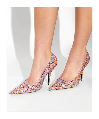 Balenciaga Knife Embellished Pointed Toe Pump In Pink
