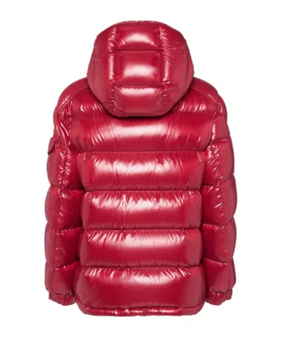 Moncler Ruby Red Down Jacket In Lacquered Nylon In Red
