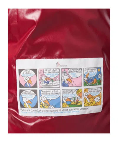 Moncler Ruby Red Down Jacket In Lacquered Nylon In Red