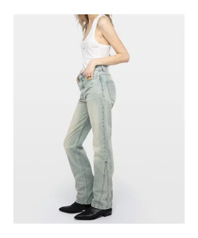 Zadig & Voltaire Belt Loop Jeans In Blue