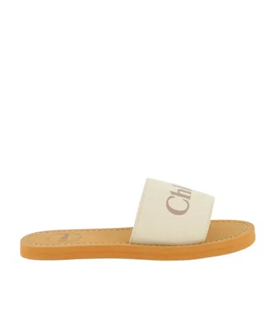 Chloé Kids Woody Open Toe Sandals In Neutral
