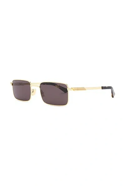 Bottega Veneta Stretch Metal Rectangular Sunglasses In Brown