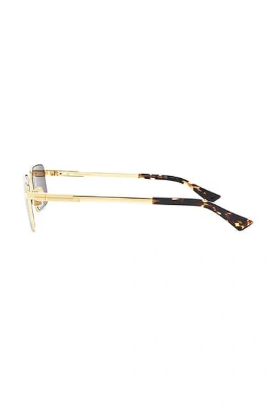 Bottega Veneta Stretch Metal Rectangular Sunglasses In Brown