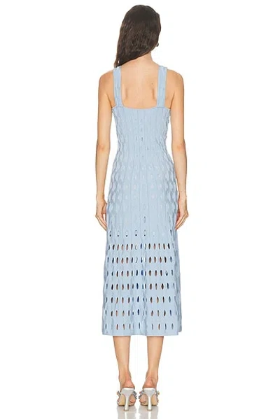 Simkhai Christina Knit Twist-front Midi Dress In Blue
