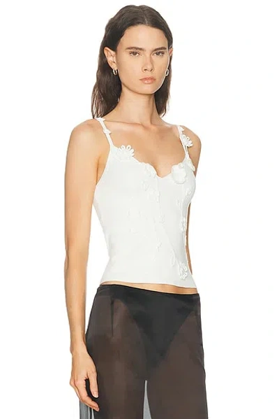 Cult Gaia Emiliana Applique Top In White