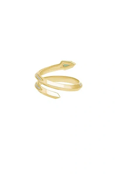 Stone And Strand Shield Serpent Ring In Gold