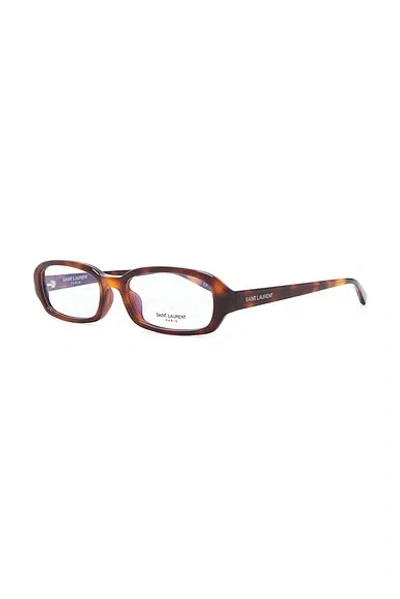 Saint Laurent Bayonetta Rectangular Optical Eyeglasses In Brown