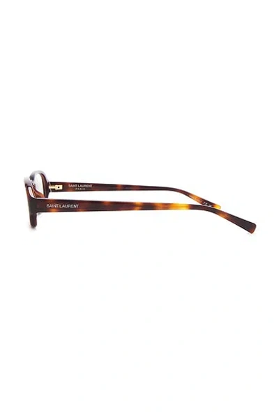 Saint Laurent Bayonetta Rectangular Optical Eyeglasses In Brown