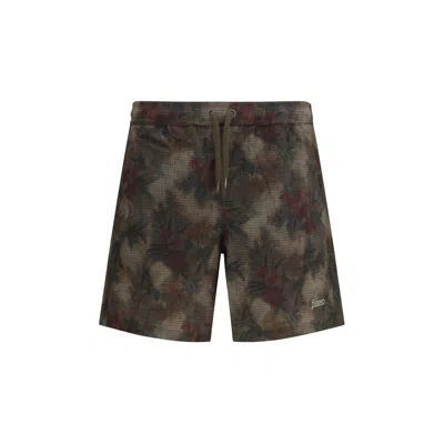 Herno Badeboxershorts Aus Tropical Pattern Ripstop In Black