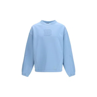 Dolce & Gabbana Dg Logo Patch Oversized Sweatshirt In Blue