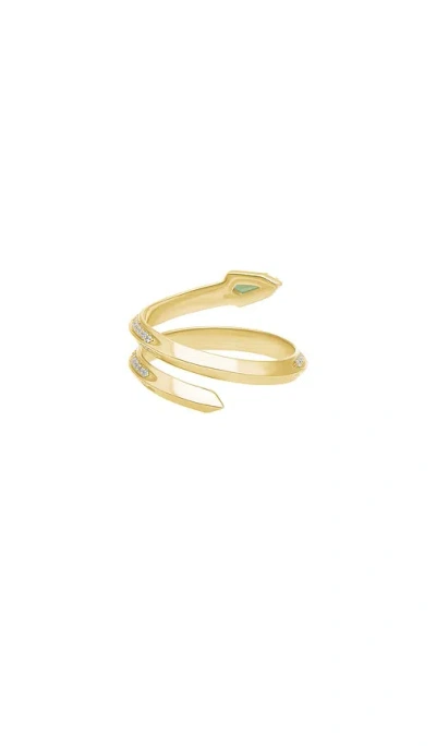 Stone And Strand Shield Serpent Ring In Multi