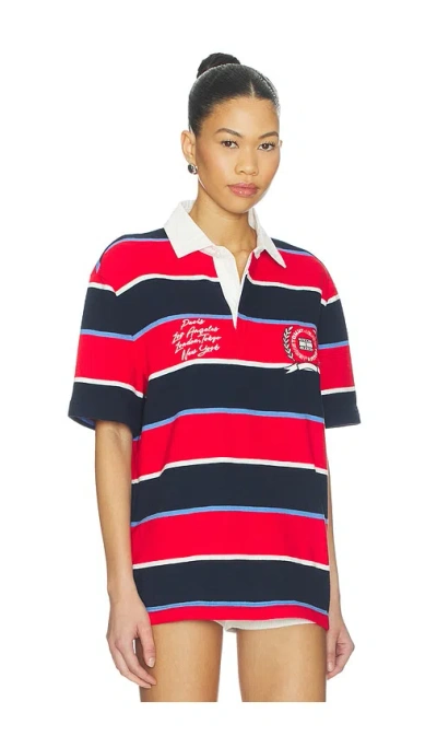 Tommy Jeans Relaxed Bold Stripe Rugby In Multi