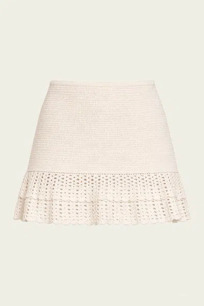 Devon Windsor Mens Vanilla Wrenn Crochet Mini Skirt In Neutral