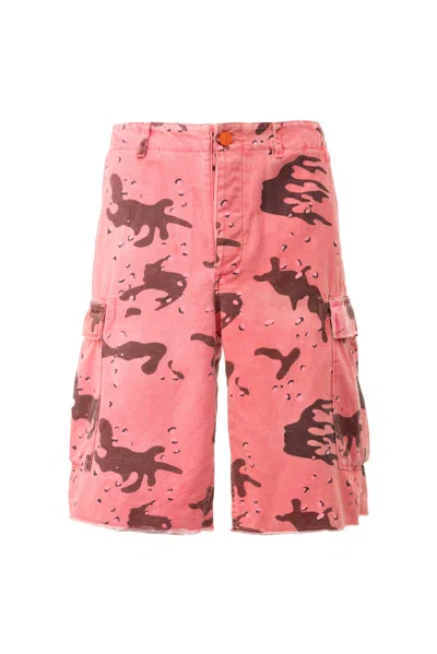 Hellstar Camouflage-print Cargo Shorts In Pink