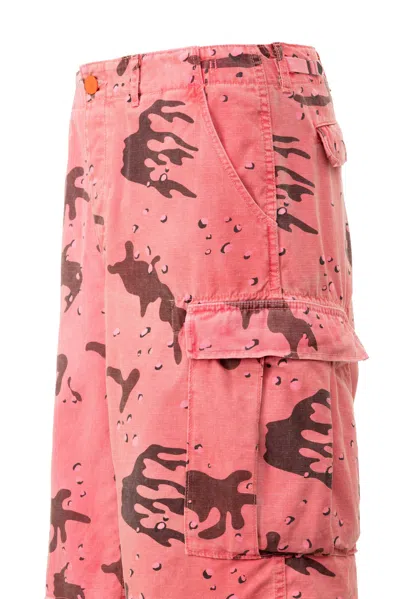 Hellstar Camouflage-print Cargo Shorts In Pink