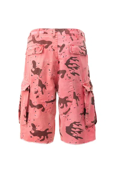 Hellstar Camouflage-print Cargo Shorts In Pink