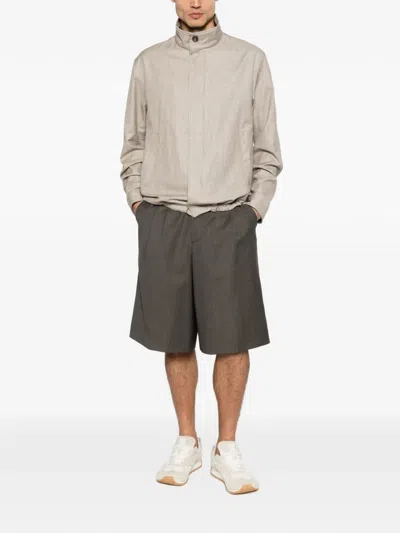 Herno Button Jacket In Neutral