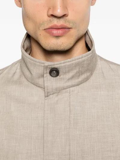 Herno Button Jacket In Neutral