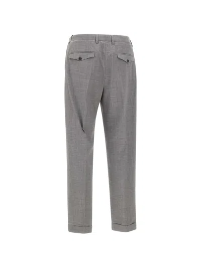 Devore Pleated Cuffed Trousers In Gray