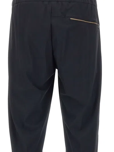 Devore Elasticated Waistband Trousers In Blue