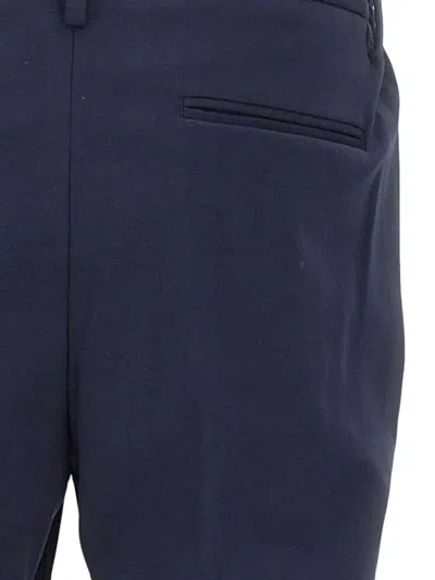 Devore Pleated Trousers In Blue