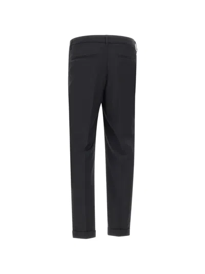 Devore Pleated Cuffed Trousers In Blue