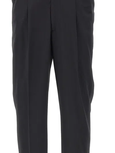 Devore Pleated Cuffed Trousers In Blue