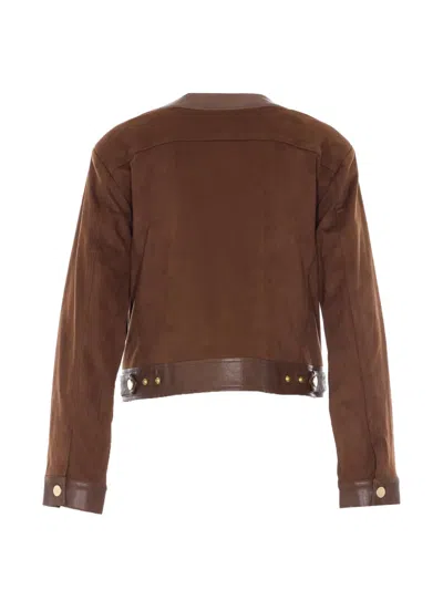 Urbancode Button-up Cropped Jacket In Brown