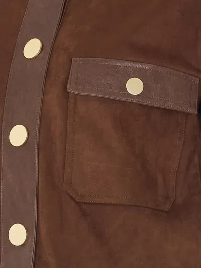 Urbancode Button-up Cropped Jacket In Brown