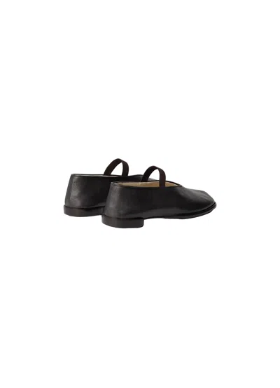 Lemaire Glove Nappa Leather Ballet Flats In Black