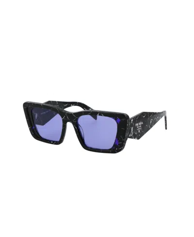 Prada Oversized Rectangular-frame Sunglasses In Blue
