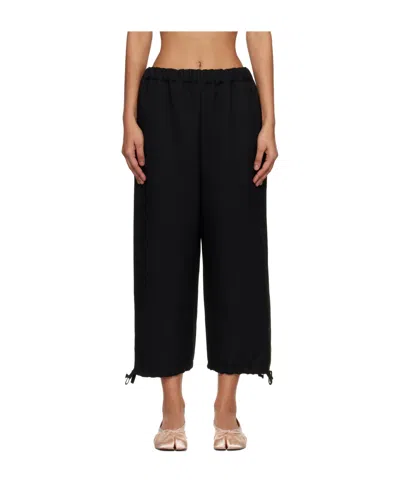 Comme Des Garçons Polyester Elastic Hem Pants In Black