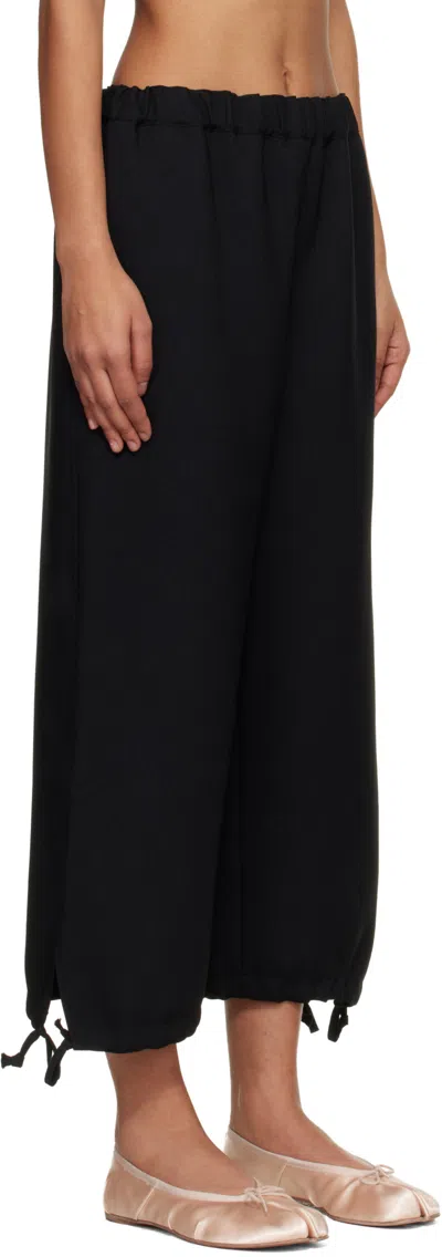 Comme Des Garçons Polyester Elastic Hem Pants In Black