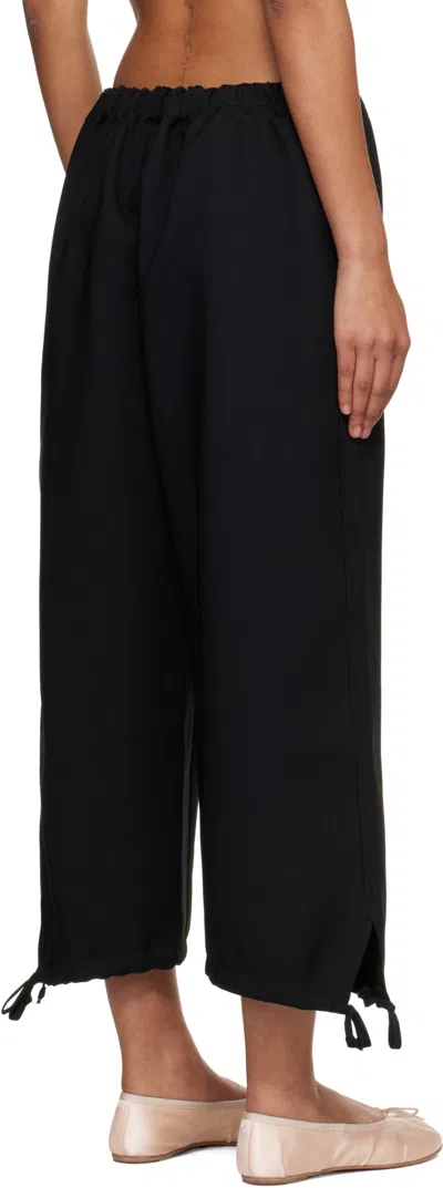 Comme Des Garçons Polyester Elastic Hem Pants In Black