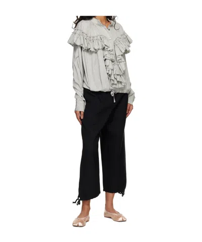 Comme Des Garçons Polyester Elastic Hem Pants In Black