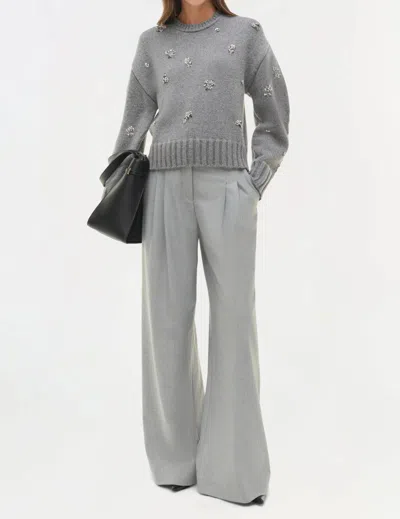 Simkhai Coraline Embellished Wool And Cashmere-blend Sweater In Gray