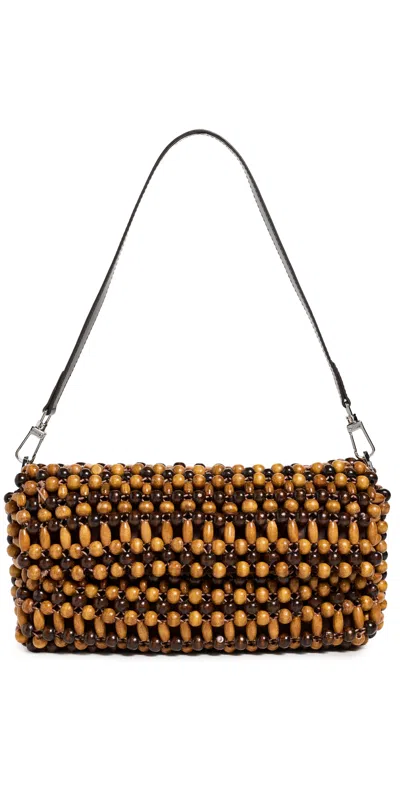 Staud Womens Multi Wood Beads Timmy Beaded Shoulder Bag In Multi