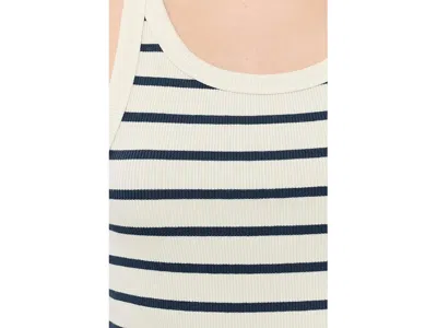 Faherty Surfside Ribbed Tank Salt Air Stripe In White