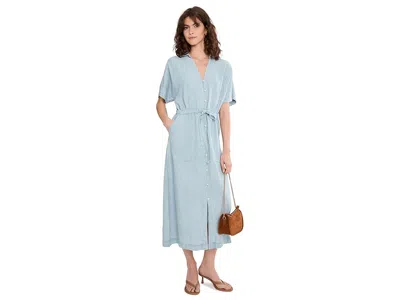 Faherty Tried True Oakley Midi Dress In Blue
