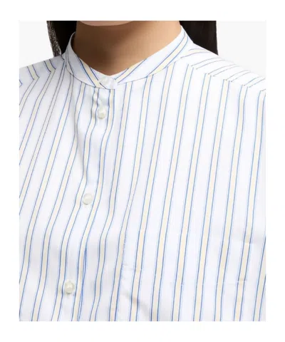 Aspesi Cotton Poplin Shirt With Mandarin Collar In Gray