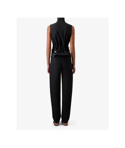 Coperni High Collar Button Knitted Top In Black