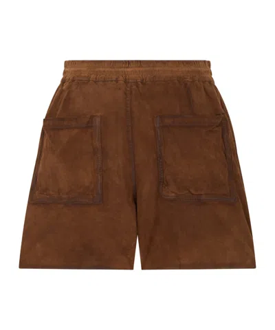 P.a.r.o.s.h . Suede Drawstring Shorts In Brown