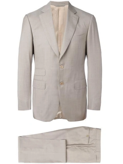 Shop Canali Two Piece Suit In Neutrals